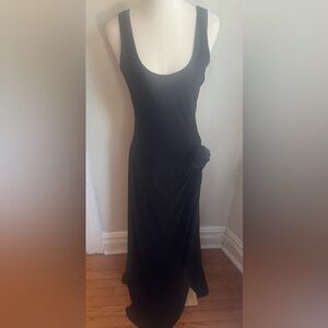 BCBG Black Maxi Dress with Floral Detail